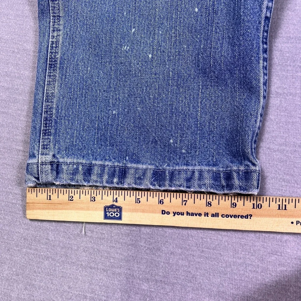 VTG Faded Glory Men's‎ Blue Denim Distressed Wide Leg Carpenter Jeans Size 38x30